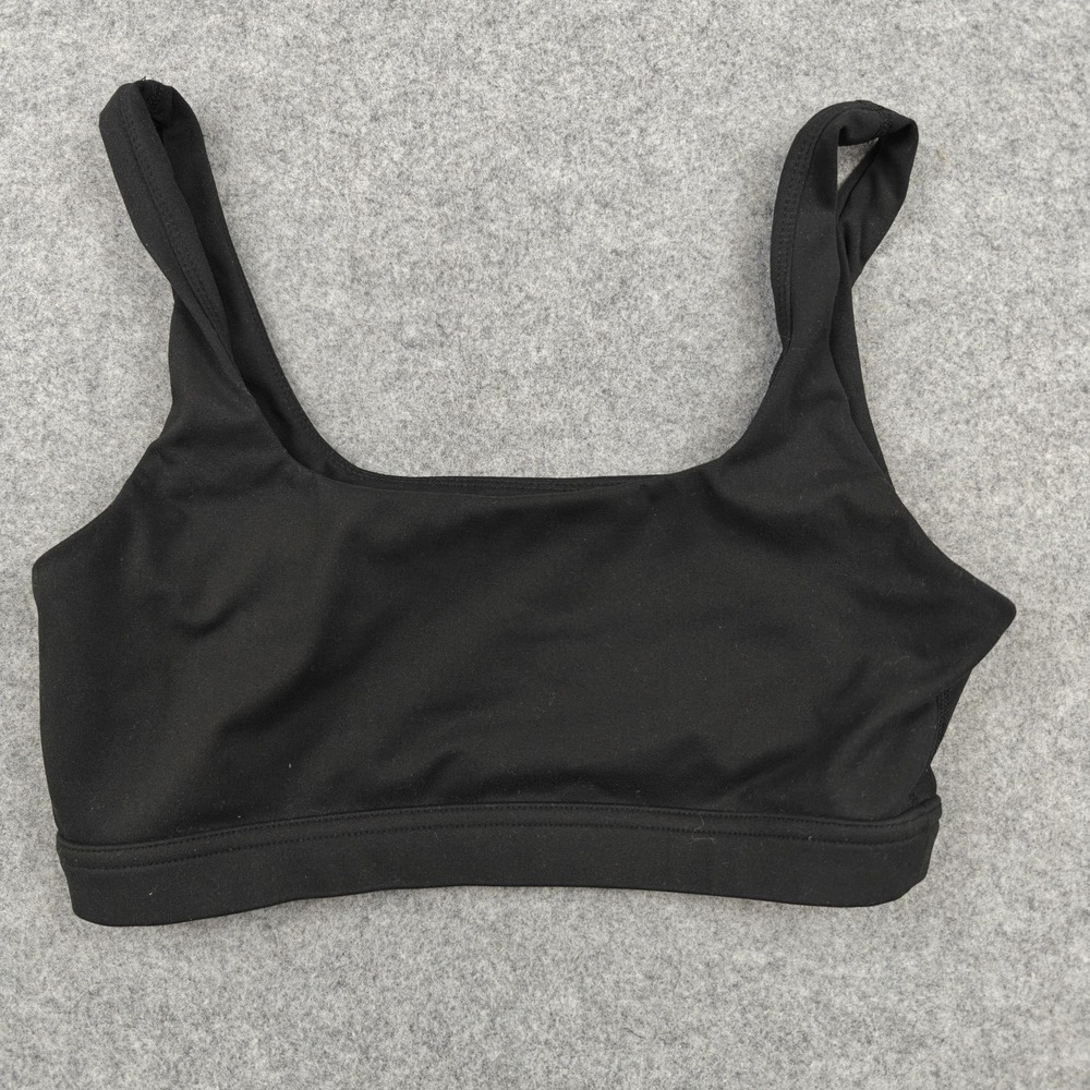 Popflex Sports Bra Womens Small Black Stunning Square Neck Stretch Yoga Top
